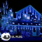 Meteor Shower Lights Outdoor Christmas Lights UL Certified Falling Rain Drop Snowfall Icicle Cascading String, alternate view