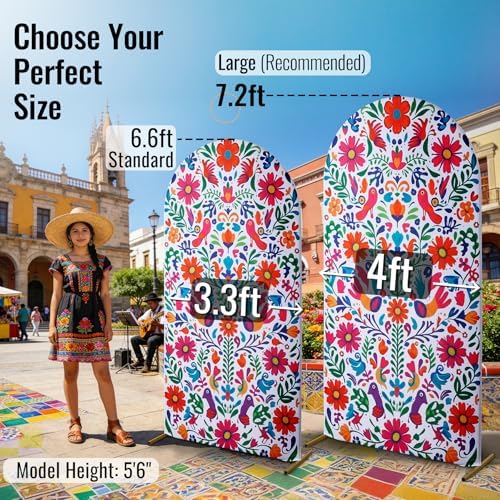 Mexican Arch Backdrop Cover, 7.2 x 4FT, for Birthday and Baby Shower Party in 7.2FT in Mexican style, alternate view 4