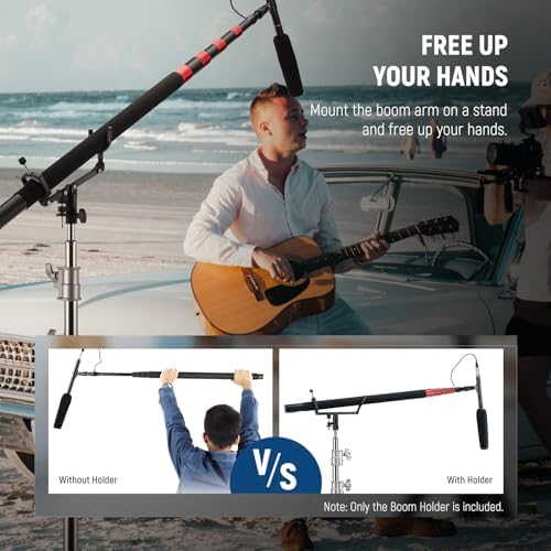 Mic Boom Pole Support Holder with 5/8" Stud for Light Stand Boom Arm, alternate view 2