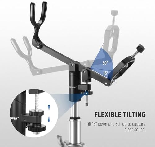Mic Boom Pole Support Holder with 5/8" Stud for Light Stand Boom Arm, alternate view 4