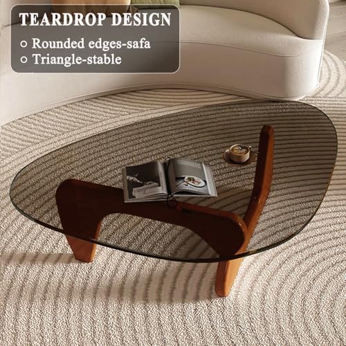 Mid Century Modern Glass Coffee Table, Coffee Table for Living Room, Brown Glass Coffee Tables, Suitable for, alternate view