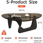 Mid Century Modern Glass Coffee Table, Coffee Table for Living Room, Triangle Coffee Tables, Suitable for, alternate view 2