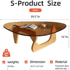 Mid Century Modern Glass Coffee Table, Coffee Table for Living Room, Triangle Coffee Tables, Suitable for, alternate view 2