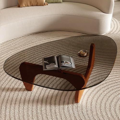 Mid Century Modern Glass Coffee Table, Coffee Table for Living Room, Triangle Coffee Tables, Suitable for, alternate view 6