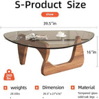 Mid Century Modern Glass Coffee Table, Coffee Table for Living Room, Triangle Coffee Tables, Suitable for, alternate view 2