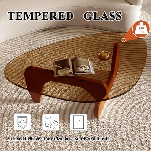 Mid Century Modern Glass Coffee Table, Coffee Table for Living Room, Triangle Coffee Tables, Suitable for, alternate view 4