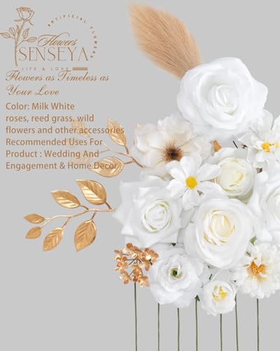 Milk White Artificial Flowers Combo for Wedding & Home Decor in Milk White, alternate view 2