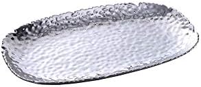 Millennium Porcelain Large Serving Platter, 14 inch in 14 inch in Silver Tone