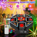 MINGJIE 150W 4 Arm Moving Head Light, RGBW DJ Stage Light, alternate view 4