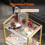 Mini 3 Tier Rolling Bar Cart with Lockable Wheels, Gold in Gold, alternate view 5