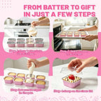 Mini Cake Tins, Pink 100 Pack for Parties in 5 oz in Pink, alternate view 4