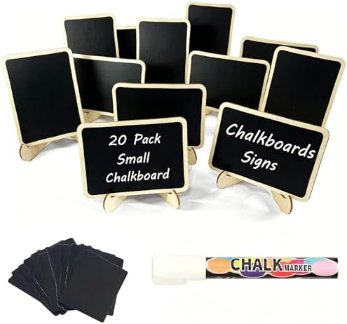 Mini Chalkboards Signs with Stand Wooden Chalkboard Labels Table Signs in Black