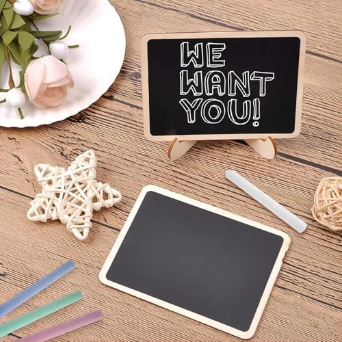 Mini Chalkboards Signs with Stand Wooden Chalkboard Labels Table Signs in Black, alternate view 2