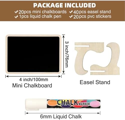 Mini Chalkboards Signs with Stand Wooden Chalkboard Labels Table Signs in Black, alternate view 3