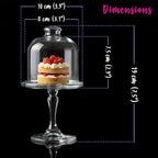 Mini Glass Cake Stand with Dome Lid - Small Pedestal Dessert Stand with Cover, Clear Glass Cupcake & Cookie, alternate view 3