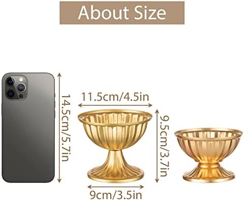 Mini Gold Flower Arrangement Pots for Centerpiece Table Decorations Metal Vase Urn Planter Decor for Home, alternate view 3