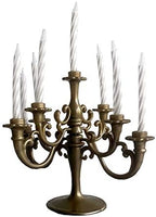 Mini Plastic Candle Holder Stand with 9Pcs Candelabra Taper Beautiful Vintage Candlestick Cake Topper Desk, alternate view 2