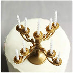 Mini Plastic Candle Holder Stand with 9Pcs Candelabra Taper Beautiful Vintage Candlestick Cake Topper Desk, alternate view 3