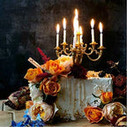 Mini Plastic Candle Holder Stand with 9Pcs Candelabra Taper Beautiful Vintage Candlestick Cake Topper Desk, alternate view 5