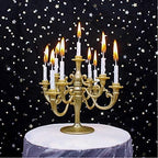 Mini Plastic Candle Holder Stand with 9Pcs Candelabra Taper Beautiful Vintage Candlestick Cake Topper Desk, alternate view 7