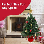 Mini Tabletop Christmas Tree with 30 LED String Lights, Star Top, Perfect for DIY Decoration 2ft, alternate view 2