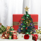 Mini Tabletop Christmas Tree with 30 LED String Lights, Star Top, Perfect for DIY Decoration 2ft, alternate view 6