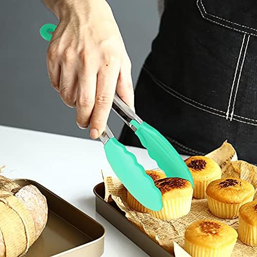Mini Tongs with Silicone Tips 7-Inch Cooking Tongs, Set of 3 (Mint) in Mint, alternate view 5
