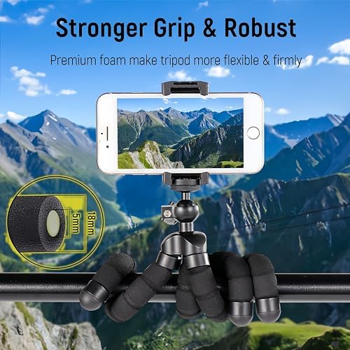 Mini Tripod Stand for Camera & Smartphone, Flexible Travel Tripod Mount for Video Recording, Vlogging, Live, alternate view 3
