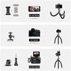 Mini Tripod Stand for Camera & Smartphone, Flexible Travel Tripod Mount for Video Recording, Vlogging, Live, alternate view 4