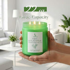 Mint Eucalyptus Large Scented Candle, 3-Wick 22oz Long Lasting Scented Candle, Natural Soy Wax Aromatherapy, alternate view 4