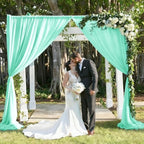 Mint Green Backdrop Curtains for Parties, Chiffon Photo Backdrop Drapes 2 Panels 5x8ft Sheer Outdoor Curtain for, alternate