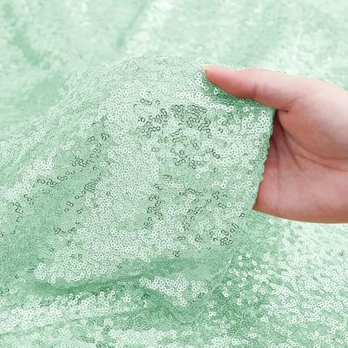 Mint Green Sequin Backdrop Curtain 4FTx8FT Glitter Mint Green Background Drapes Sparkle Photography Backdrop for, alternate