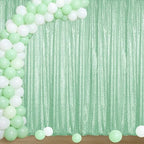 Mint Green Sequin Backdrop Curtain 4FTx8FT Glitter Mint Green Background Drapes Sparkle Photography Backdrop for