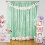 Mint Green Sequin Backdrop Curtain 6 Panels 2FTx8FT Glitter Mint Green Background Drapes Sparkle Photography, alternate view