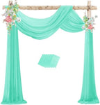 Mint Green Wedding Arch Draping Fabric Chiffon Fabric, 29in x 18Ft Sheer Chiffon Outdoor Curtain for Wedding
