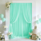 Mint Green Wedding Arch Draping Fabric Chiffon Fabric, 29in x 18Ft Sheer Chiffon Outdoor Curtain for Wedding, alternate view