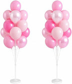 Mix PinkBalloon Column Stand Kit Set of 2 with Base, Pole for Decor in 2 Count (Pack of 1) in Blossom Pink