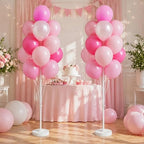 Mix PinkBalloon Column Stand Kit Set of 2 with Base, Pole for Decor in 2 Count (Pack of 1) in Blossom Pink, alternate view 2
