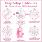 Mix PinkBalloon Column Stand Kit Set of 2 with Base, Pole for Decor in 2 Count (Pack of 1) in Blossom Pink, alternate view 5
