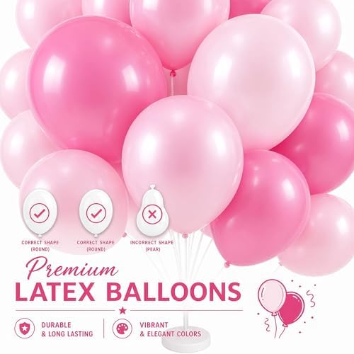 Mix PinkBalloon Column Stand Kit Set of 2 with Base, Pole for Decor in 2 Count (Pack of 1) in Blossom Pink, alternate view 7