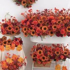 Mixed 5 Pcs Fall Artificial Sunflower Peony Bouquet, Burnt Orange Burgundy Silk Faux Flower, Autumn Faux Floral, alternate