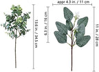 Mixed Eucalyptus Leaves Stems Bulk Artificial Eucalyptus Leaves Sprays Faux Oval Eucalyptus Leaves with White, alternate view