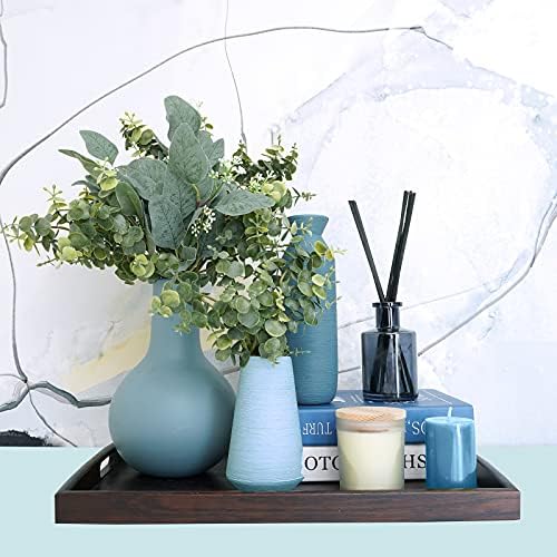 Mixed Eucalyptus Leaves Stems Bulk Artificial Eucalyptus Leaves Sprays Faux Oval Eucalyptus Leaves with White, alternate view