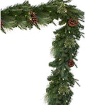 Mixed Evergreen Christmas Garland - Traditional Greenery Garland with Battery-Operated LED Clear Lights