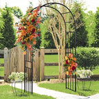Moccha Garden Arch Arbor Trellis, 7.2Ft Outdoor Steel Arbor with Stakes, Metal Archway for Climbing Plants, Wide, alternate