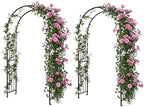 Moccha Garden Arch Arbor Trellis, 7.2Ft Outdoor Steel Arbor with Stakes, Metal Archway for Climbing Plants, Wide