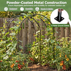 Moccha Garden Arch Arbor Trellis, 7.2Ft Outdoor Steel Arbor with Stakes, Metal Archway for Climbing Plants, Wide, alternate