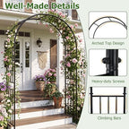Moccha Garden Arch Arbor Trellis, 7.2Ft Outdoor Steel Arbor with Stakes, Metal Archway for Climbing Plants, Wide, alternate