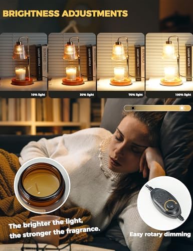 Modern Candle Warmer Lamp with 24h Cycle Timer, Dimmable Wax Melt Warmer, alternate view 4