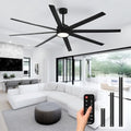 Modern Ceiling Fans with Lights, 84 Inch Ceiling Fan with Light and Remote, Living Room Library Cafe